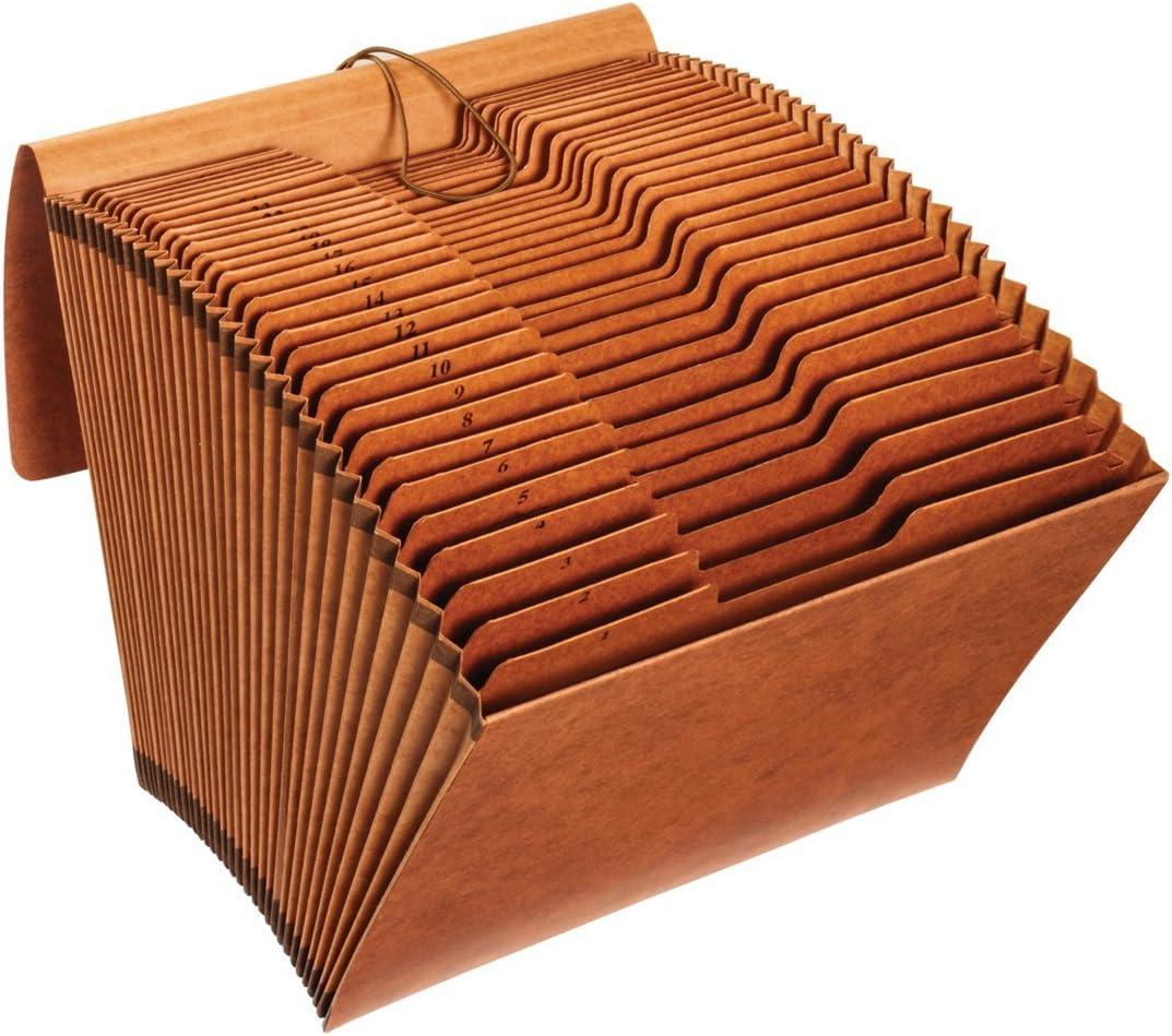 Globe Weis Globe-Weis/Pendaflex Heavy Duty 31-Pocket Expanding File with Flap, 1-31 Index, Letter Size, Brown, (R117DLHD)