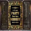 Avezano Roaring 20s Party Decorations Roaring 20s Door Cover Banner 1920s Party Decorations Retro Jazz Party Banner Speakeasy Decor