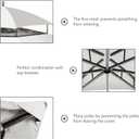 Hugline Outdoor Replacement Canopy Top Double Tier Gazebo Roof Cover for Lowe's Allen Roth 10x12 Gazebo #GF-12S004B-1 (Gray)