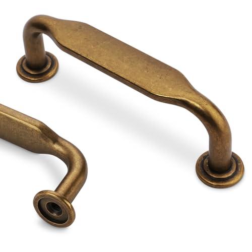 KOMOTIA 20 Pack 3 Inch Cabinet Pulls Antique Brass Kitchen Cabinet Handles Zinc Alloy Drawer Pulls Solid Cabinet Hardware