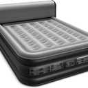 Queen Air Mattress with Built in Pump 18" Raised with 33" Headboard Luxurious Comfort Queen Blow Up Mattress for Home and Guests 3 Minutes Fast Inflate/Deflate 660 lbs Max