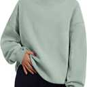 Trendy Queen Womens Oversized Sweatshirts Mock Neck Pullover Long Sleeve Tops Fall Fashion Outfits 2026 Clothes (Blue, XL)