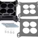 2 INCH Open Phenolic Carburetor Spacer 4Bbl Sbc BBC Bb (Black-1)