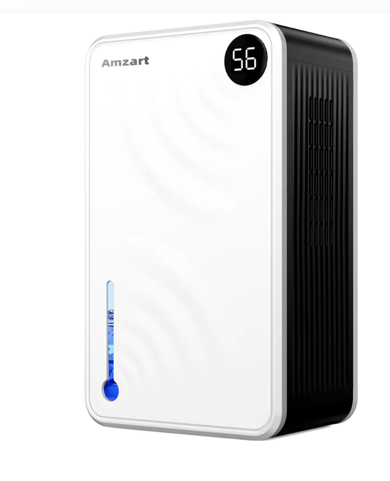 Dehumidifier, Dehumidifiers for Home (1000 sq.ft), 98 OZ Dehumidifier for Basement Bathroom Bedroom, Auto Shut Off Dehumidifiers, Timer Setting, Digital Display, Drain Hose, 7 Colors Light, White