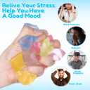 Simgoing 96 Pcs Mini Ice Cube Stress Balls Fidget Toys Bulk Squeeze Square Ball Sensory Toys Stress Relief Ice Cube for Small Prize Birthday Party Favor Bags Box Filling, 6 Colors