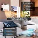 Hawkrown 1800W Smart Panel Space Heater with Bluetooth Speaker,Play Music & Lyric Display & RGB Lights, 6-in-1 Heater Fan, App/Voice/Remote/Touch Control, Wall-Mount or Freestanding, Works with Alexa