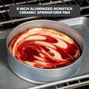 Viking Premium 9-Inch Nonstick Ceramic Springform Pan, Made without PFAS, Heavy Gauge Aluminized Steel Cheesecake Baking Pan, Reinforced Iron Frame, Even Heating, Oven Safe for 475F, Silver