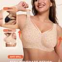 LetsJoli Bras for Women Supportive Wireless Push Up Bra Full Coverage No Underwire Seamless Plus Size for Older Women (4XL, Beige)