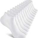 Walifrey Ankle Socks for Women, 6 Pairs Low Cut Athletic Socks for Women Running (9-11, White)