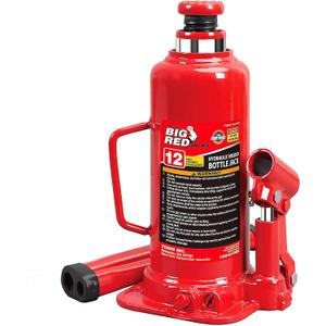 Big RED T91203B-1 Torin Hydraulic Welded Bottle Jack, 12 Ton (24,000 lb.) Capacity, Red