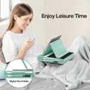 KDD Tablet Pillow Stand, Multi-Angle Viewing Ipad Holder for Lap, Bed and Desk, Foldable Soft Pad Dock with Stylus Mount Compatible with Ipad Pro 12.9, 10.5, 11, Air, Mini, Phones, Books, E-Reader