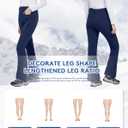 WULFUL Women's Snow Ski Pants Waterproof Insulated Fleece Lined Winter Softshell Hiking Pants (10, Navy)
