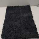 Yimobra Chenille Bathroom Rugs - 24"x17" Super Luxury Soft & Absorbent Quick Dry - Non Slip Bath Mat for Tub Shower - Machine Washable - Black