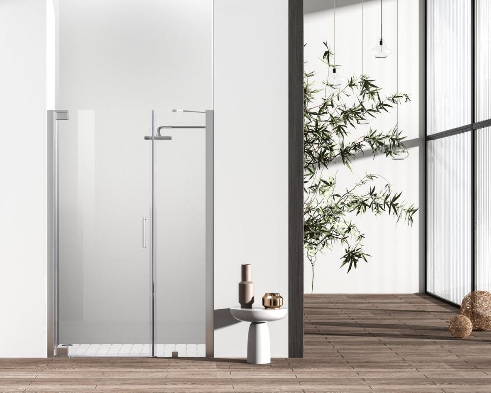 Semi-frameless Hinged Shower Door 48 x 72 Matte Black