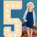 4FT Plastic Marquee Numbers 5, Light up Numbers Made of Corrugated Plastic Board, No Tools Required, Quick Assembly, Disassembled into Blank Yard Signs, Poster Board
