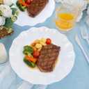 LIYH 20 Pcs Scalloped Plastic Plates Reusable 10 In - White Scalloped Plastic Dinner Plates Camping Unbreakable Outside Plate Dishwasher Safe for Wedding Party Birthday Picnic - BPA Free