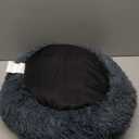 Dog Bed Soft Fluffy Large Navy Blue Round Dog Bed Dog Cushion Soft Plush Doughnut Pet Bed for Cats Dogs Soft Warm Pet Sofa, 2'' in diameter