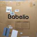 Babelio Baby Gate with Adjustable Cat Door,29-43" Auto Close Durable Pet door for Stairs,Doorways and House,Pressure Mounted,Easy Install,Effortless Walk Thru, White