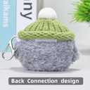 Plush Case Cover Compatible with Apple Airpods 4 Handmade Knitted Cartoon Creative Funny Cute Earbuds Headphone Cases (HBG+Green,for Airpods 4)