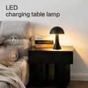 Cordless Table Lamp, Portable LED Desk Lamps, 1800mAh Battery Operated, 3 Color Stepless Dimming Up, for Restaurant, Bedroom, Outdoor Camping, Coffee Shop, Night Light, Rechargeable (Black)