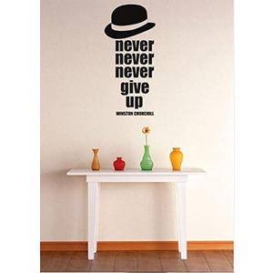 Design With Vinyl Wall Decal Never Give Up Bedroom Stickers Room Decoration - Size: 12 Inch X 30 Inch