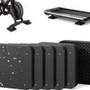 6 Packs 3.94" x 3.94" x 0.6" Treadmill Mat Pads for Walking pad, Exercise Bike,Exercise Equipment, Noise Reduce & Shocking Absorbing Rubber & Eva Mat for Protect Floors Black