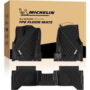 Michelin Floor Mats, All-Weather TPE Custom Fit Liner for 2024-2026 Toyota Tacoma Double Cab Auto Tran TRD/SR/SR5/Limited, Not Fit Hybrid or XtraCab, Elite