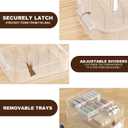 4-Tier Plastic Craft Storage and Organizers with 2 Removable Trays and 20 Adjustable Compartments, Art Supply Storage Organizer for Sewing,Puzzles,Washi Tape,Nail Polish