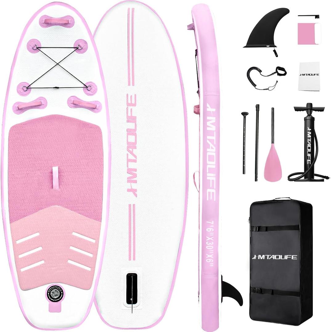 Kids Inflatable Stand Up Paddle Board, Kids Paddle Board with SUP Accessories, Anti-Slip EVA Deck, 7’6’’Child SUP for Kids & Youth
