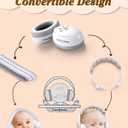 Lilian&Gema 2-in-1 Baby Ear Muffs Noise Protection up to 48 Months - Baby Airplane/Travel Essentials - Adjustable Noise Reduction Earmuffs - Ear Protection Headphones for Infant & Toddler, White