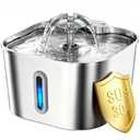 Wonder Creature Cat Water Fountain Stainless Steel, 74oz/2.2L Sliver