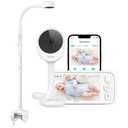 NETVUE Peekababy Baby Camera Monitor Video - Baby Monitor with Camera and Audio, 5" Display, 2-Way Talk, 4 in 1 Bracket Meets The Needs in All Scenarios, Smart Phone App, Cry Detection
