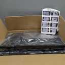 Attelite Shoe Box,Set of 6,Stackable Plastic Clear Shoe Box Organizer with Magnetic Door,Shoe Storage Box Thicken Sturdy,Easy Assembly,Fit up to US Size 12,Black (XL-6-pcs)