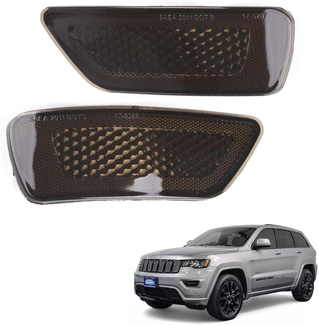 Smoked Lens Rear Bumper Reflector Light for Jeep Grand Cherokee (2011-2020) Patriot (2013-2017) Compass (2011-2017) for Dodge Journey 2011-2020, Replace# 57010720A 57010721AC