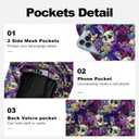 Mens Swim Trunks with Compression Liner, Magic Mushrooms Skulls Men Bathing Suit Swimming Trunks 9 inch inseam Board Shorts Men's Swimwear, 4 Way Stretch Beach Shorts Quick Dry Swimsuits (M)
