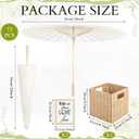 12 Pack Paper Umbrellas for Weddings 33.1 Inch White Paper Parasols for Guests with Woven Storage Basket and Photo Frame for Wedding Anniversary Parties Bridal Showers Party, 12pcs 33.1inch