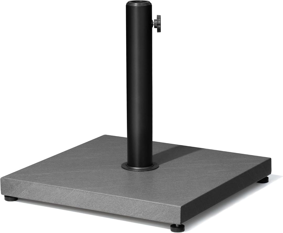 Patio Umbrella Base, 43lbs Outdoor Heavy Duty Square Concrete Stand Market Umbrella, Grey
