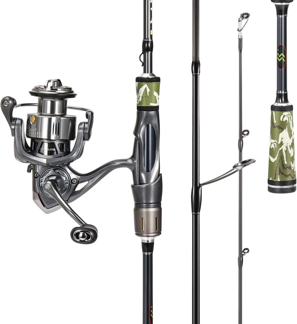 Sougayilang BD 2-Piece Spinning Fishing Rod and Reel Combo,Split-Grip Golf Handle,30 Ton Carbon Fiber,Light and Smooth Spinning Reel for Freshwater and Saltwater (Spin Combo 7'60''-Medium Heavy)