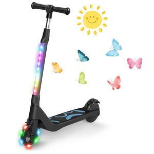 SISIGAD Electric Scooter for Kids Ages 6-12, LED Light-Up Deck, Kids Scooters with 3 Adjustment Levels Handlebar to 36 Inches High,5.3" Wheel Kick Scooter