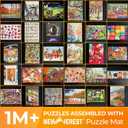 The Original Newverest Jigsaw Puzzle Mat Roll Up, Saver Pad 46 x 26 Portable Keeper Up to 1500 Pieces with Non-Slip Rubber Bottom & Smooth Top + 3 Puzzle Sorting Trays & Travel-Friendly Storage Bag