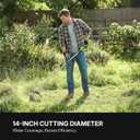 WORKIT Brushless String Trimmer 14"- 20V Cordless Weed Wacker with 2×4.0Ah Batteries, 0.095" Dual Line Auto Feed, Lightweight Battery Powered Weed Eater for Yard,Lawn & Garden