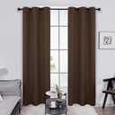 Deconovo 100% Blackout Curtains  Noise Reducing, Thermal Insulated Drapes  Grommet Room Darkening Window Panels  Light Blocking & Privacy Protection (Brown, 42x84 Inch, 1 Panel)