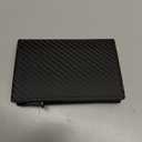 typecase Mens Wallet Card Holder: Pop Up Aluminum Case, Genuine Leather, Smart, RFID Blocking, Slim, Minimalist, Front Pocket - 9-14 Card Capacity | ID Window | Cash Slot (Carbon Fiber)