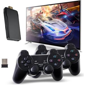 Retro Console, Wireless Retro Game Console, Plug & Play Video TV Game with 24600+ Built-in Games, 4K HD Output, and 2.4GHz Wireless Controller, 9 Classic Emulators Deep Black