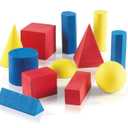 hand2mind Foam Geometric Solid Blocks, Assorted Colors, 3D Shapes (Set of 12)