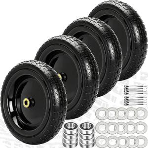 13" Flat Free Wheels Replacement for GOR Garden Cart Tires, 4.00-6 Solid Tires with 5/8"Bearings, 13" No Flat Wheels for GOR Garden Carts/Hand Trucks/Garden Carts