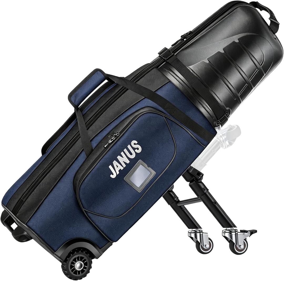 JANUS Golf Travel Bag with Wheels, Foldable Airline-Ready Design, Protective Structured Design, and Support-Leg Travel System, One Size