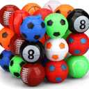34PCS Mini Fidget Spinners Party Fidget Toys Soccer Basketball Baseball Sport Balls for Goodie Bag Stuffer, Finger Stress Balls Toy for Christmas Party Classroom Prize