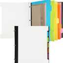 Pivotable Refillable Notebook, 3 Ring Binder Notebooks 1 Inch, Notebook with Dividers and Pockets, Folder Notebook, Flexible Binder, Soft Binders 3 Ring, Foldable Binder- White
