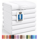 Bedding Twin Fitted Sheets - Bulk Pack of 6 Bottom Sheets - Soft Brushed Microfiber - Deep Pockets - Shrinkage & Fade Resistant - Easy Care (White)